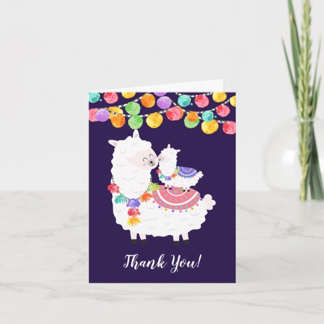 Llama Mama Baby shower Merci Note (Devant)