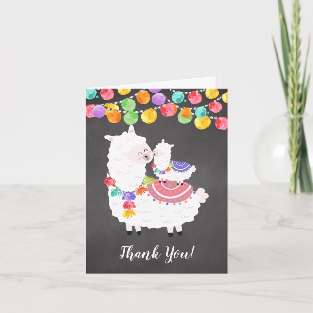 Llama Mama Baby Shower Thank You Note (Front)