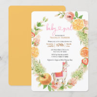 Llama Mama Citrus Floral Greenery Baby Girl Shower