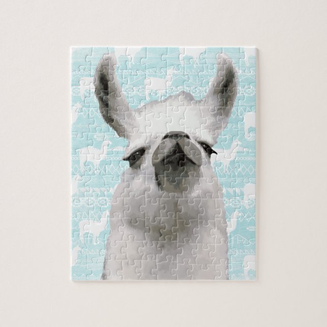 Llama Mama Dream Clouds Aztec Geometric Abstract Jigsaw Puzzle (Vertical)