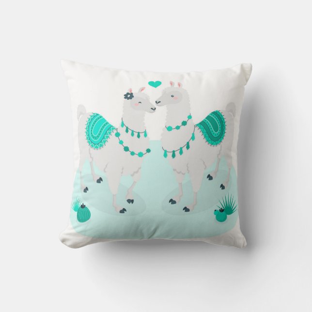 llama mama throw pillow (Front)