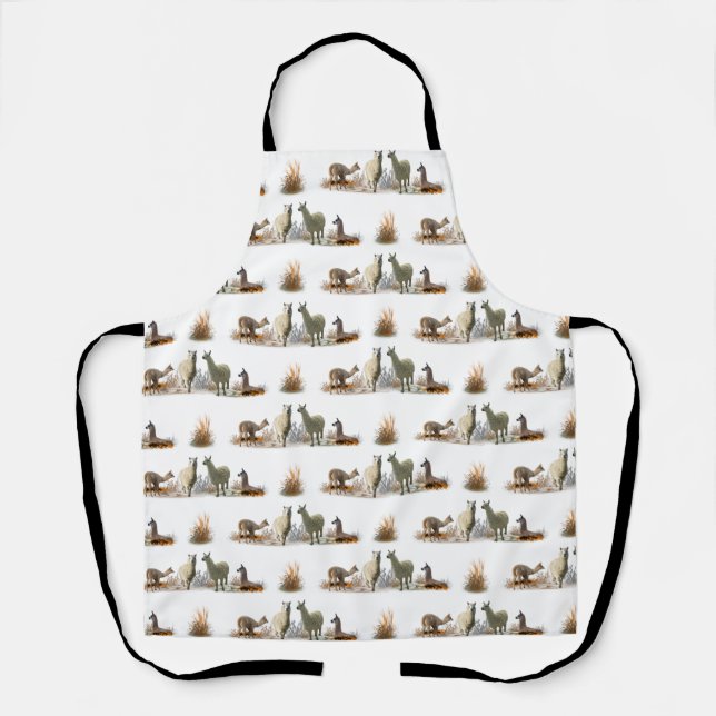 Llama Meadow All Over Print Apron (choose colour) (Front)
