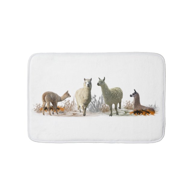 Llama Meadow Bath Mat (choose colour) (Front)