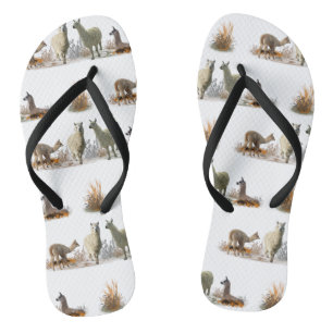Llama Meadow Flip Flops (choose colour)