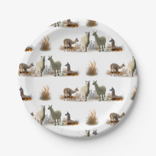 Llama Meadow Paper Plate