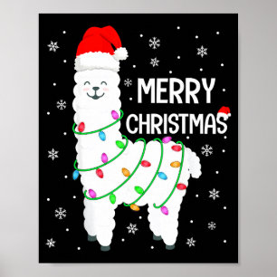 Llama Merry Christmas Kids Funny Llama Christmas L Poster