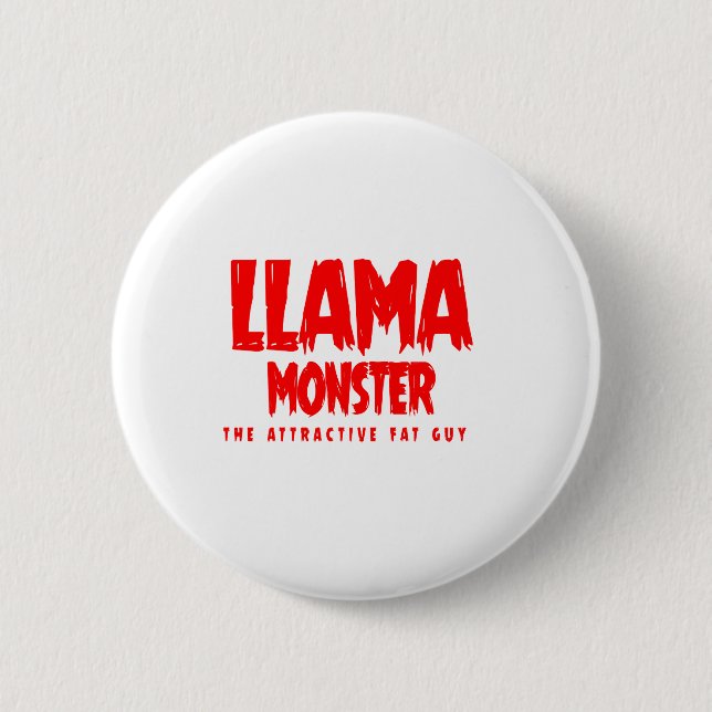 Llama Monster Red Logo 2 Inch Round Button (Front)