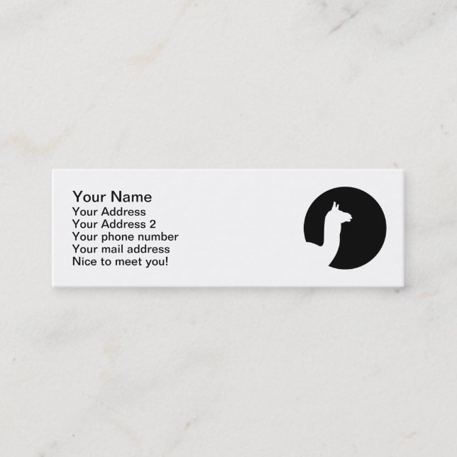 Llama moon mini business card (Front)
