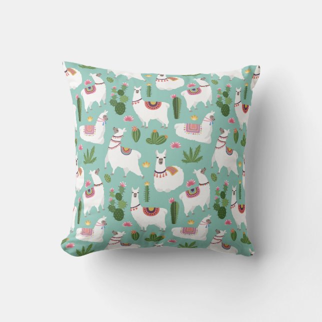 Llama motif lancer oreiller (Recto)