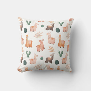 Llama motif lancer oreiller