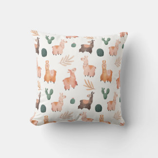 Llama motif lancer oreiller