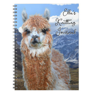 Llama Mountains Personalized Knitting Journal