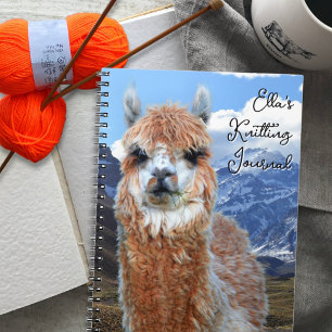 Llama Mountains Personalized Knitting Journal
