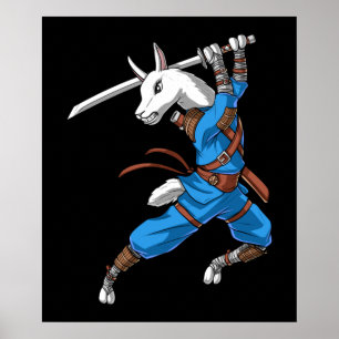 Llama Ninja Samurai Poster