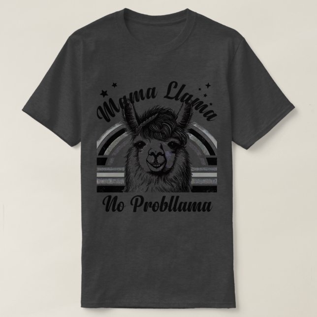 Llama No Probllama Funny Cute Design T-Shirt (Design Front)