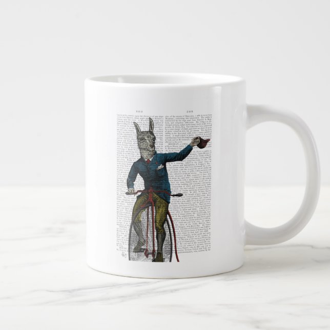 Llama on Bike Large Coffee Mug (Right)
