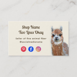 Llama Online Business Fibre Knitting Card