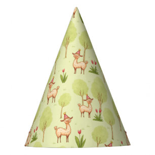 Llama outdoor kids birthday party hat