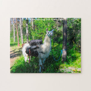 Llama Pack Idaho. Christmas Greetings Jigsaw Puzzle