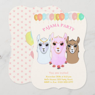 Llama Pajama Party Invitation