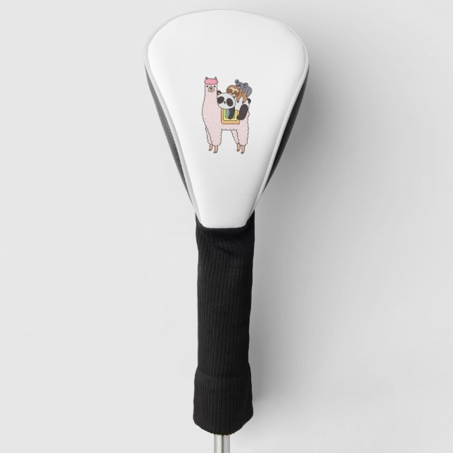 Llama Panda Sloth Koala Sleeping Golf Head Cover (Front)