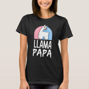 Llama Papa Cute Pet Animal  Dad Father Daddy Fathe T-Shirt