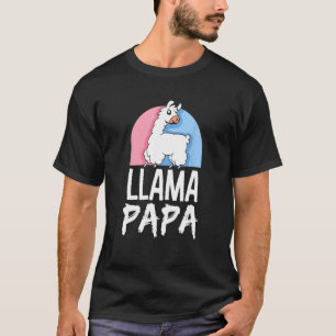 Llama Papa Cute Pet Animal Dad Father Daddy Fathe T-Shirt
