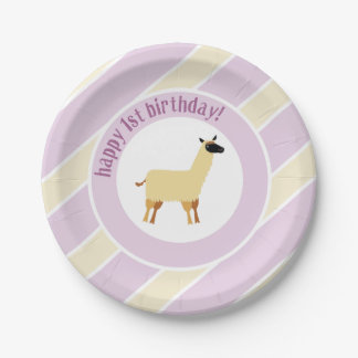 llama paper plate