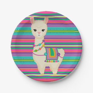 Llama paper plates