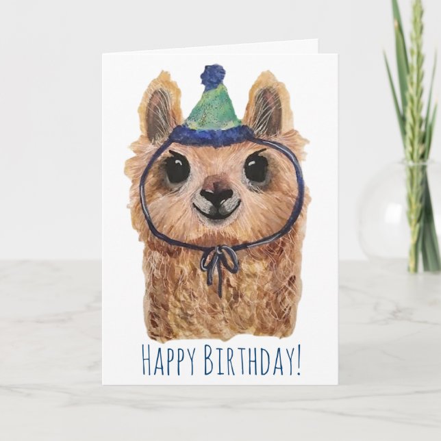 Llama Party Animal carte d'anniversaire (Devant)