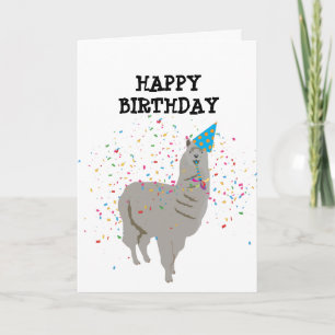 Llama Partying - Animals Having a Party Card