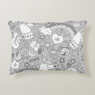 llama pattern 4 accent pillow