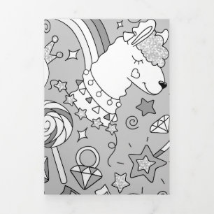 llama pattern 4 Tri-Fold holiday card