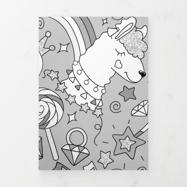 llama pattern 4 Tri-Fold holiday card (Cover)