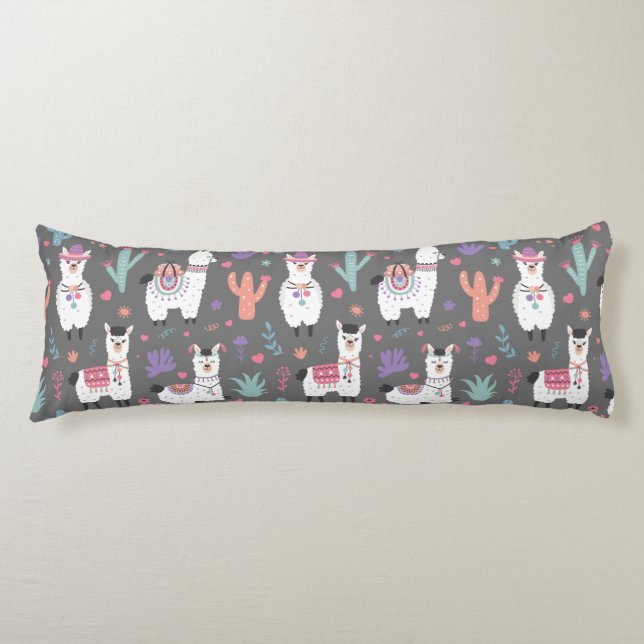 Llama Pattern Body Pillow (Front)