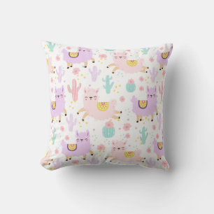 Llama pattern throw pillow