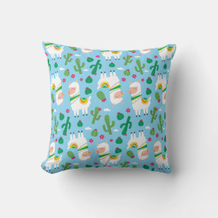 Llama pattern throw pillow