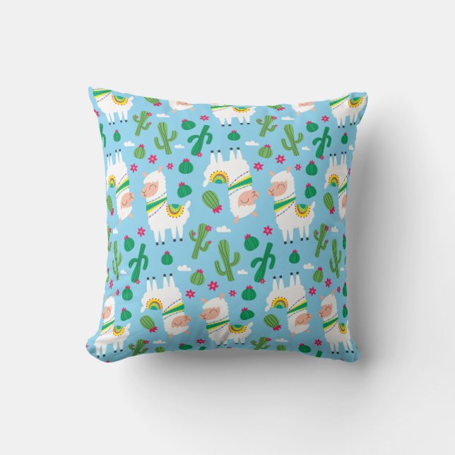 Llama pattern throw pillow (Front)