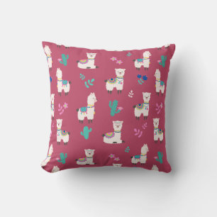 Llama pattern throw pillow