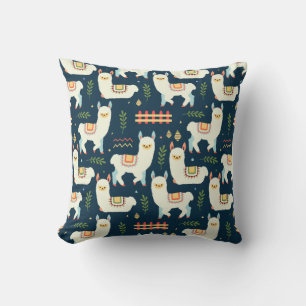 Llama pattern throw pillow