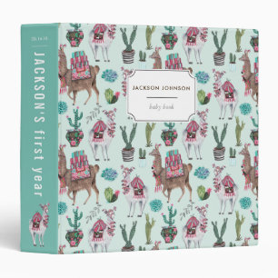 Llama   Personnalisé   Bleu   Classeur de livre po