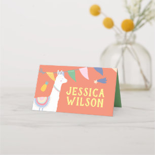 Llama Place Card, Mexican party Place Card