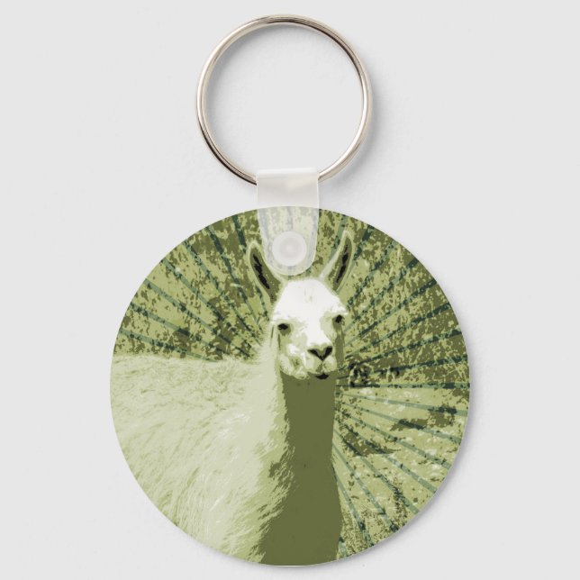 Llama Pop Art Keychain (Front)