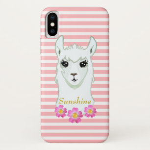 Llama Queen on Pink and White Case-Mate iPhone Case