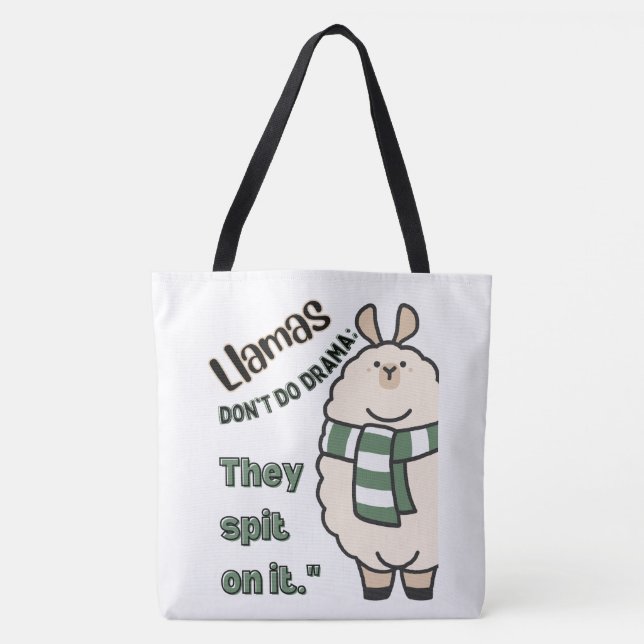 LLAMA QUOTE STYLE TOTE BAG (Front)