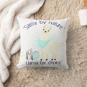 llama quote throw pillow