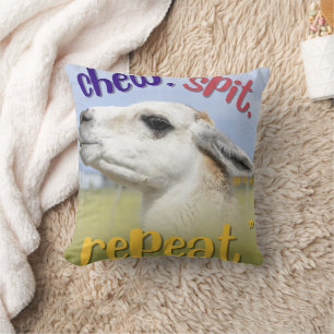 llama quote throw pillow