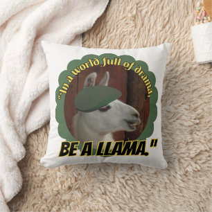 llama quote throw pillow