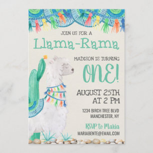Llama-Rama Birthday Invitation