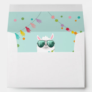 Llama Rama Fun Invitation Envelope Alpace Fiesta